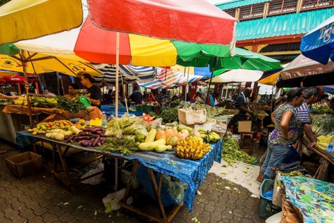Weekly market in Mahe, Seychelles, Sir Selwyn, Clarke Market, shopping, groceries, Victoria, Mahe,
