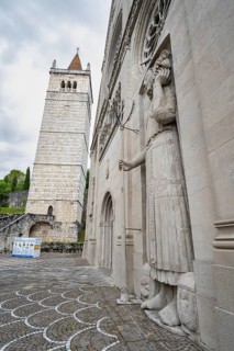 Church tower, Duomo di Santa Maria Assunta church, Gemona del Friuli, Friuli-Venezia Giulia, Italy