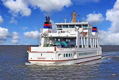 Frisia IV, The ferry from Norddeich-Mole on the way to Norderney, car ferry, island ferry,