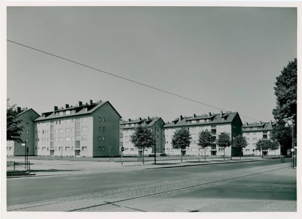 Berlin, Tempelhof, Germaniastr., residential buildings, post-war buildings, 1955, view of a