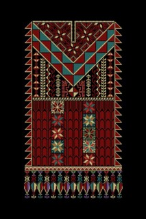 Embroidery vector Tatreez template, Palestinian fashion neck ornament