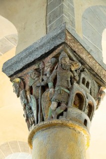Capital of romanesque church of Saint Nectaire, The Tomb of Jesus, Puy de Dome, Auvergne Rhone