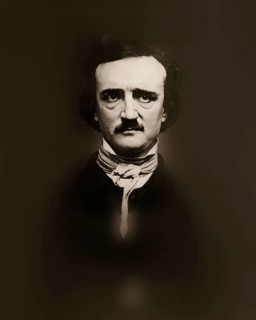 Portrait of Edgar Allan Poe, 1809 – 1849, American writer, digitally edited according to a