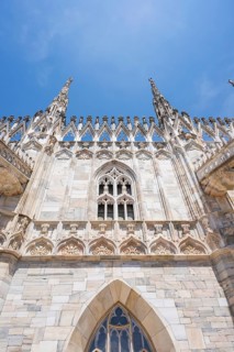 Details of the Milan Cathedral on a sunny day, Milan, Italy