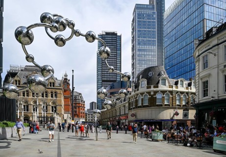 Infinite Accumulation sculpture by Japanese artist Yayoi Kusama, reflecting spheres, at Liverpool