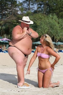Fat man on Libra, Thailand, Phuket island