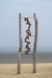 Sign National Park on the Coast, Lower Saxony Wadden Sea National Park, UNESCO World Heritage Site,