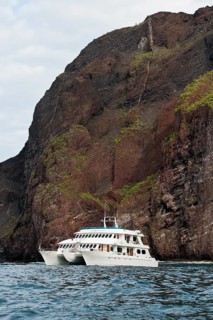 Excursion boats at Vincente Roca Point, Isabela Island, Galápagos Islands, Ecuador, Isabela Island,