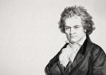 Ludwig van Beethoven, 1770 -1827, German composer, digitally altered