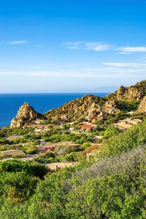 Small village on the Costa Paradiso on a sunny day, Sardinia, Italy
