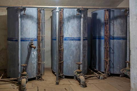 Water storage tanks inside Fort Eben-Emael, Belgian WW2 fortress neutralized by German paratroopers