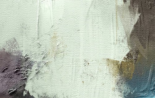 Professional abstract oil fragment featuring white and grey impasto textures