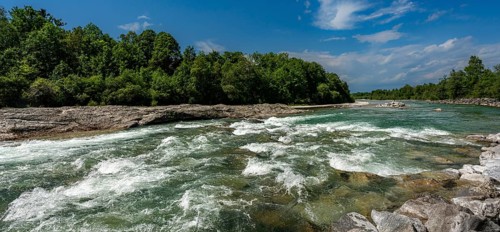 The Isar in the area around Bad Tölz, Bavaria, Germany