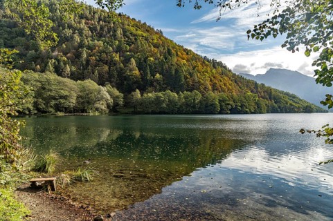 Lake Lago di Levico in Valsugana, Trentino, Italy