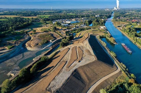 Recklinghausen, Castrop-Rauxel, North Rhine-Westphalia, Germany - EMSCHERLAND construction project,