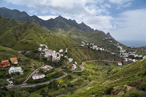 View from the country road to the village of Taganana, Anaga Mountains, Tenerife, Canary Island,