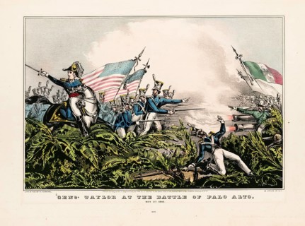 General Zachary Taylor at the Battle of Palo Alto on May 8, 1846, the first major engagement of the