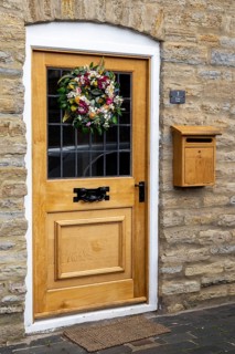 Front door, Cotswold Stone, Bretforton, The Cotswolds, England, Great Britain