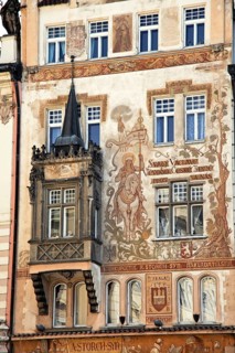 Prague, Old Town Square, Stork House with Wenceslas, Prague, Czech Republic
