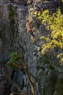 Climbers on Battert, Battertfelsen, climbing rocks, sunset, Baden-Baden, Northern Black Forest,