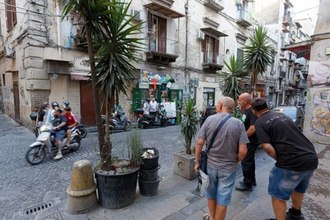 Street scene in the historic district of Sanitá, Rione Sanità, Naples, Campania, Italy
