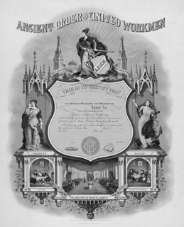 This document is a decorative membership certificate from the US fraternal organisation, the