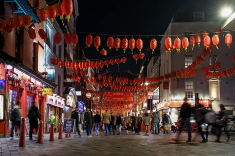 China Town by night, Chinese Quarter, West End, London, England, United Kingdom