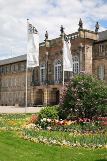 Margrave's Fountain and New Palace, Bayreuth, Upper Franconia, Franconia, Bavaria, Germany