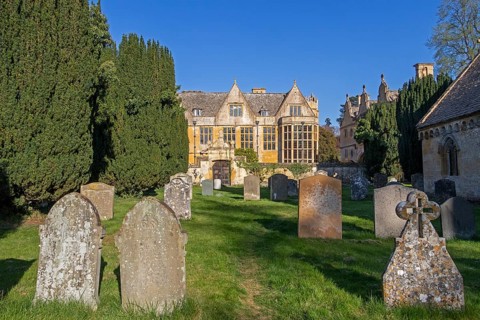 Stanway House, Cemetery, Stanway, The Cotswolds, England, Great Britain