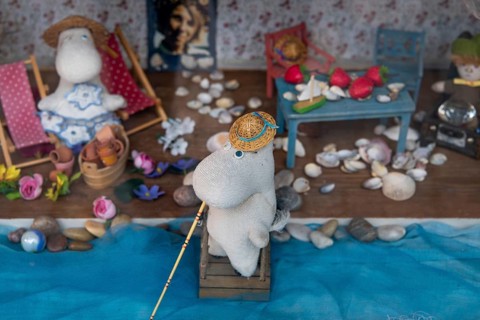 Shop window with Moomin figures, Porvoo, Finland