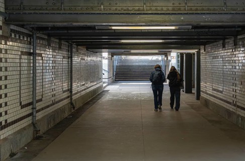 Connecting tunnel at Lichterfelde West S-Bahn station, Berlin, Germany
