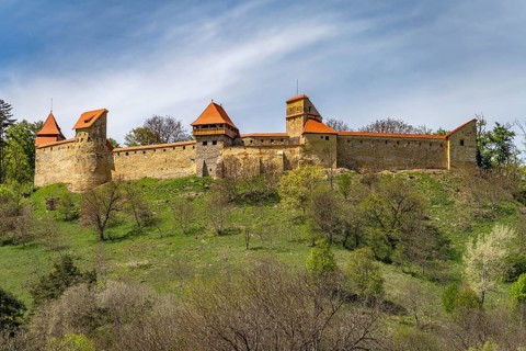 The Keisder Castle in Saschiz or Keisd, Transylvania, Romania