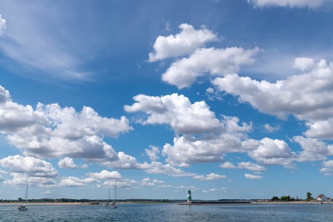 Lighthouse from 1871 on the former pilot island of Schleimünde, Baltic Sea, Schleswig-Holstein,