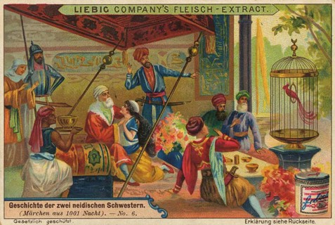 Picture series One Thousand and One Nights, story of the two envious sisters. The picture shows the