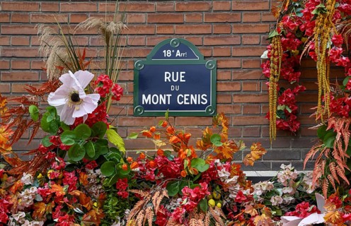 Street sign in Montmartre district, 18th arrondissement, Paris, Île-de-France region, France