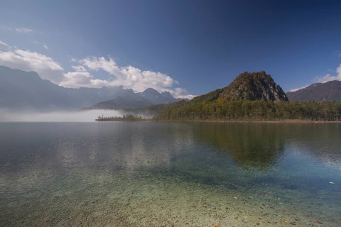 Autumn mood at lake Almsee, Grünau, Austria, Totes Gebirge