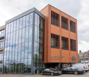Modern architecture of Magistrates' Courts building, Colchester, Essex, England, UK designed by H2O