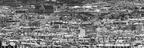 View of the rooftops of Paris from Montmartre, Île-de-France, France