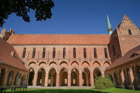 Inner courtyard, nave of the monastery church, Chorin Monastery, Barnim district, Brandenburg,