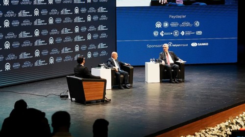 GAZIANTEP, TURKEY - JUNE 9, 2026: Turkish Minister of Trade Omer Bolat and Syrian Minister of