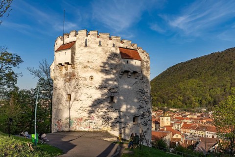 The White Tower or Turnul Alb in Brasov or Kronstadt, Transylvania, Romania