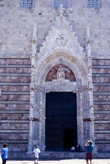 Door to the cathedral church in Messina, Sicily, Italy, 1999