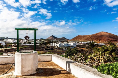 Fountain, El Patio Farm Museum, one of the oldest (1845) and largest farmhouses on Lanzarote,