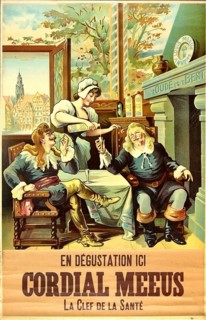 Advertising poster, beverage advertisement, advertising poster from 1909 promotes Cordial Meeùs, a