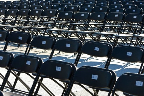 Open air, rows of chairs