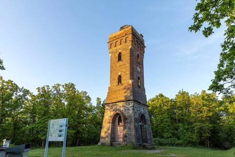 Julius-Mosen-Turm observation tower near Pöhl dam, Vogtland, Saxony, Germany