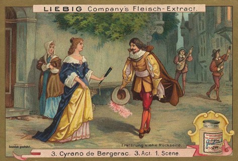 Cyrano de Bergerac picture series, Cyrano appears together with two pages playing music, favorite