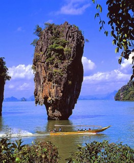 James Bond Island, the famous rock in Ao Phang Nga National Park in southern Thailand