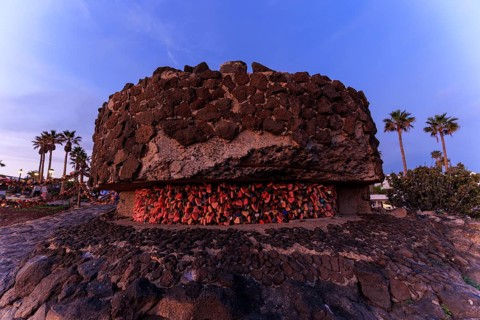 Lanzarote, Canary Islands, Spain, Europe, Playa Blanca, Love Castles, A round stone building with