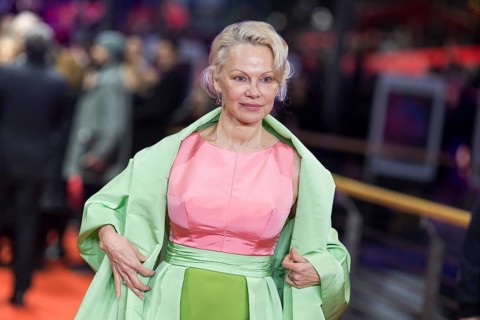 Pamela Anderson on the Red Carpet in front of the premiere of Rosebush Pruning at the Berlinale at